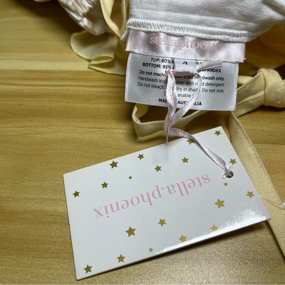 Stella Phoenix The Tigerlily 4T yellow / Tan Roses Lace Ruffle Romper NWT - Picture 8 of 10